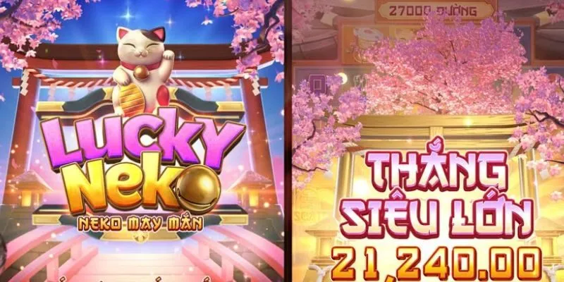 Mèo thần tài Neko trong các slot game tại V9BET mang đến cảm giác vui vẻ và khơi gợi may mắn.